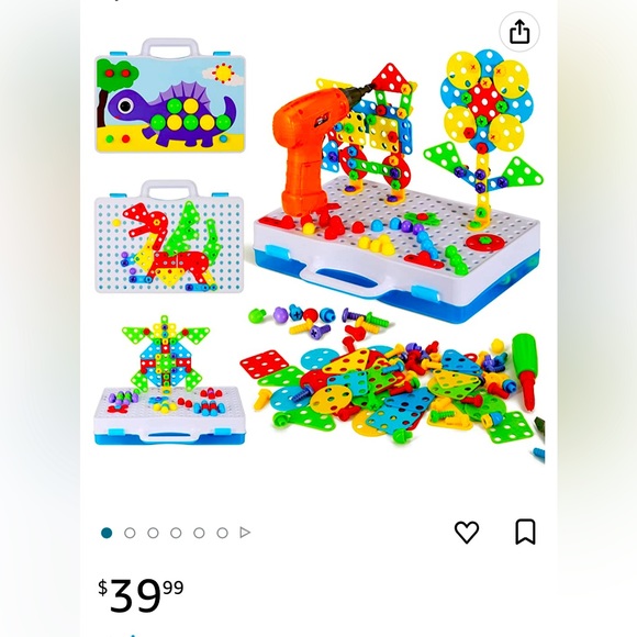 STEM learning electric drill & screwdriver tool set. 224 pcs. Drill puzzles. 2+ - Picture 1 of 1